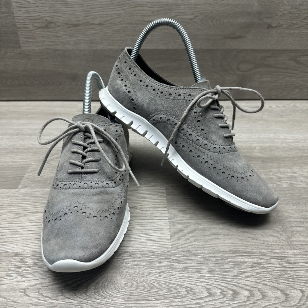 Cole Haan Zerogrand Womens Size 8 B Wingtip Oxford‎ Gray Mesh Sneakers Very Nice
